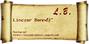 Linczer Bennó névjegykártya